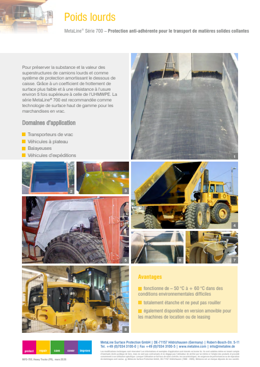 Poids lourds: Protection anti-adhérente pour le transport de matières solides collantes