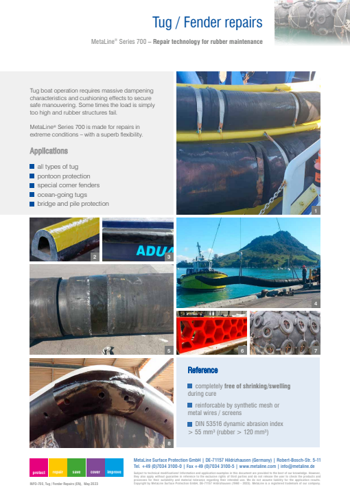 Tug / Fender Repairs: Repair technology for rubber maintenance