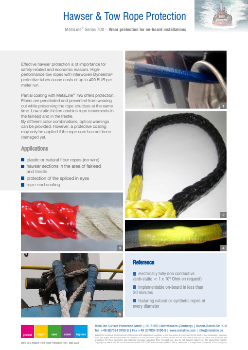 Hawser & Tow Rope Protection: Wear protection for on-board installations