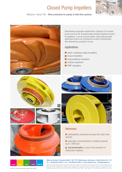 Closed Pump Impellers: Wear protection for pumps & fluid-flow systems