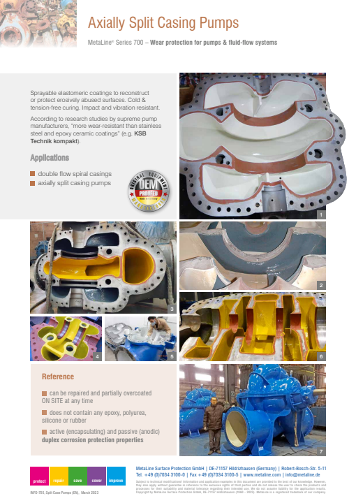 Axially Split Casing Pumps:  Wear protection for pumps & fluid-flow systems