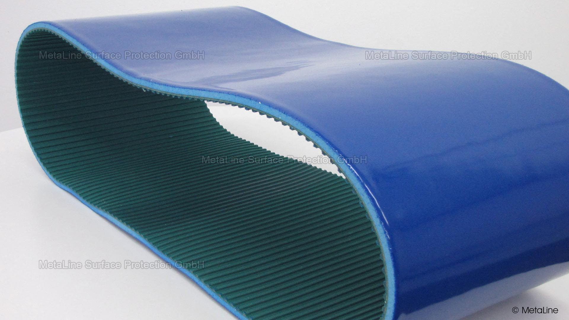 Complete coating with FDA approved MetaLine 760 of a customer designed foam-belt