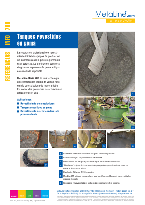 Serie 700: Tanques revestidos en goma