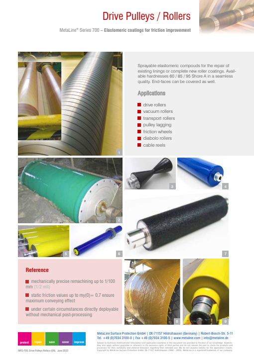 Drive Pulleys / Rollers: Elastomeric coatings for friction improvement