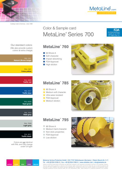 Série 700: Color Selection Chart
