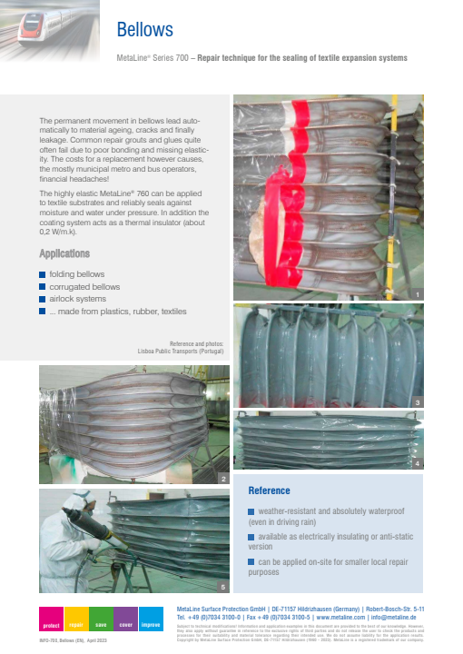 Bellows: Repair technique for the sealing of textile expansion systems