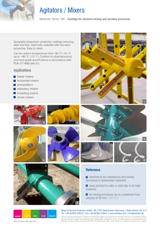Agitators / Mixers: Coatings for abrasive mixing and aeration processes