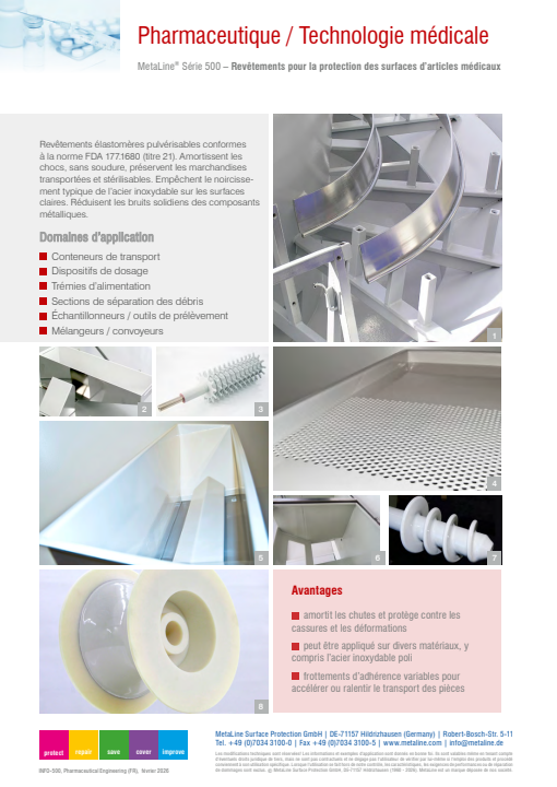 Pharmaceutique / Technologie médicale: Revêtements pour la protection des surfaces d’articles médicaux