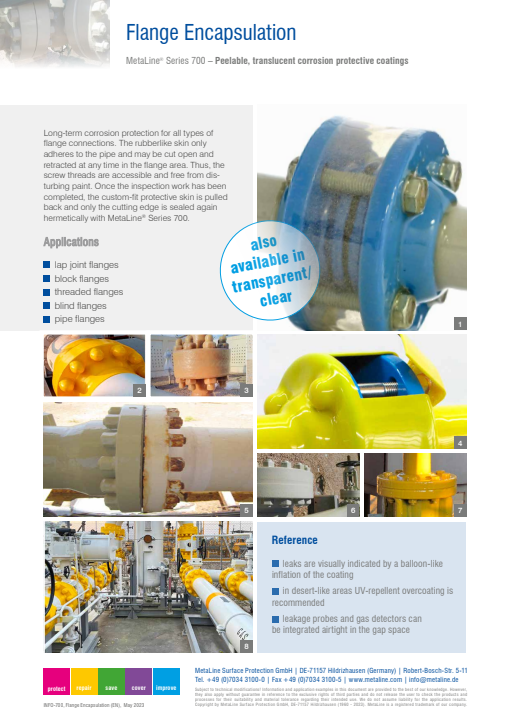 Flange Encapsulation: Peelable, translucent corrosion protective coatings