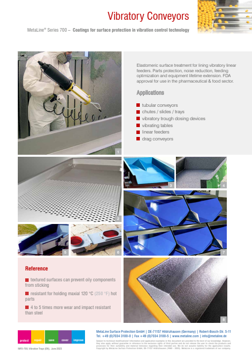 Vibratory Conveyors: Coatings for surface protection in vibration control technology