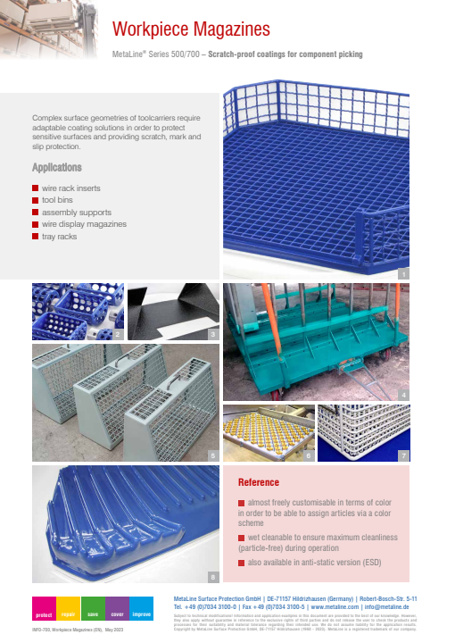 Workpiece Magazines: Scratch-proof coatings for component picking