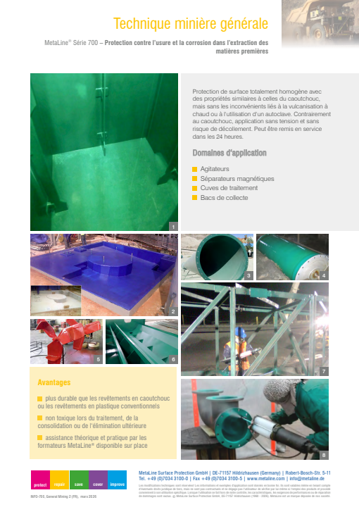 Technique minière générale: Protection contre l’usure et la corrosion dans l’extraction des matières premières