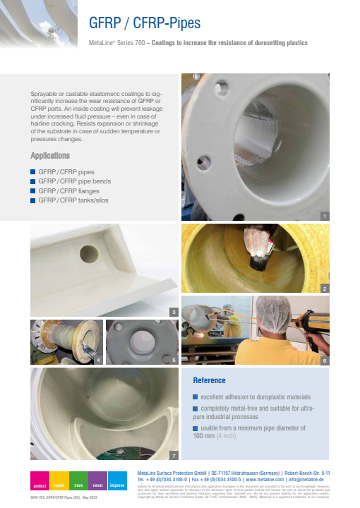 GFRP / CFRP Pipes: Coatings to increase the resistance of durosetting plastics