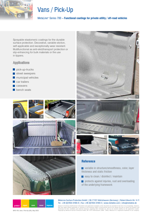 Vans / Pick-Up: Functional coatings for private utility / off-road vehicles