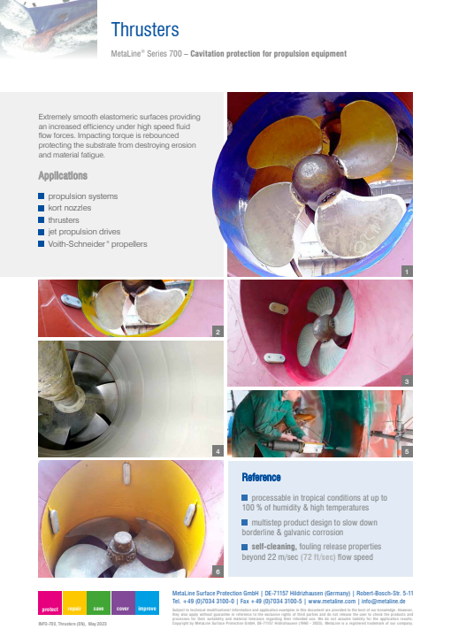 Thrusters: Cavitation protection for propulsion equipment