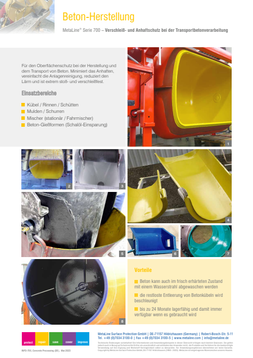 Beton-Herstellung: Verschleiß- und Anhaftschutz bei der Transportbetonverarbeitung