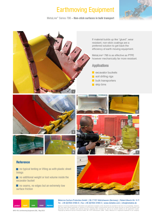 Earthmoving Equipment: Non-stick surfaces in bulk transport