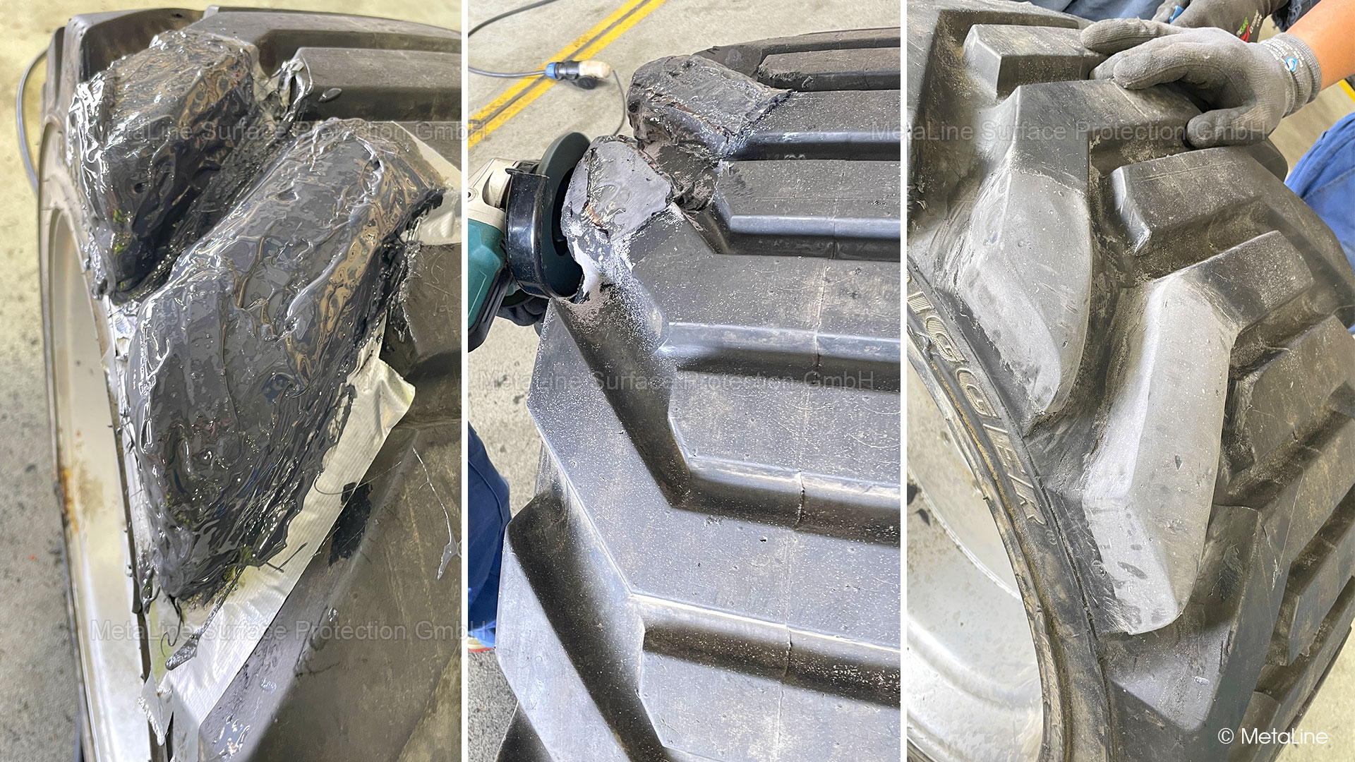 Tire repair - The MetaLine process is suitable for repairing partial damage. But not to fundamentally reinforce the strength of overloaded tires. Every technology has its limits . . .