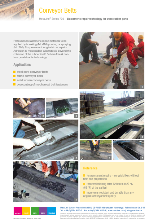 Conveyor Belts: Elastomeric repair technology for worn rubber parts