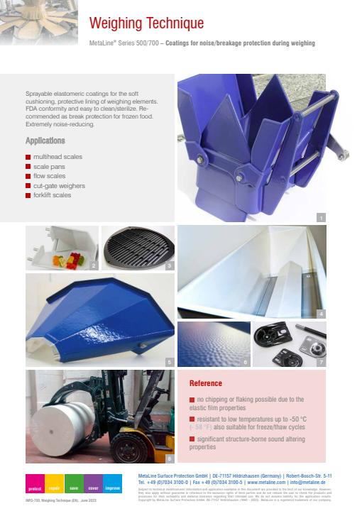 Weighing Technique: Coatings for noise/breakage protection during weighing