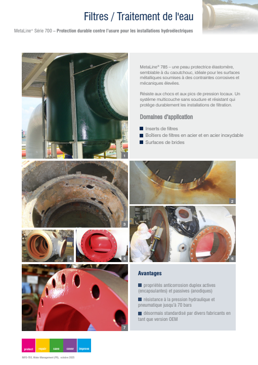 Filtres / Traitement de l'eau: Protection durable contre l’usure pour les installations hydroélectriques