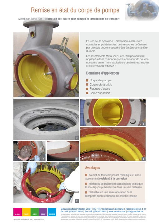 Remise en état du corps de pompe: Protection anti-usure pour pompes et installations de transport