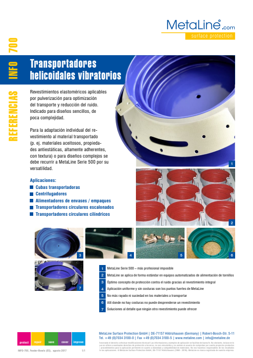 Serie 700: Transportadores vibratorios