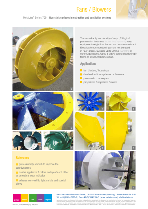 Fans / Blowers: Non-stick surfaces in extraction and ventilation systems
