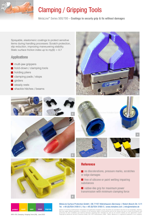 Clamping / Gripping Tools: Coatings to securly grip & fix without damages