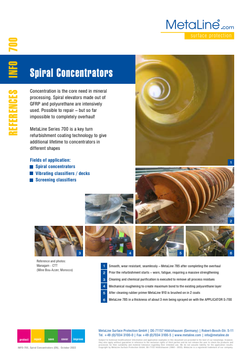 Spiral Concentrators: Coatings for mineral extraction / mining