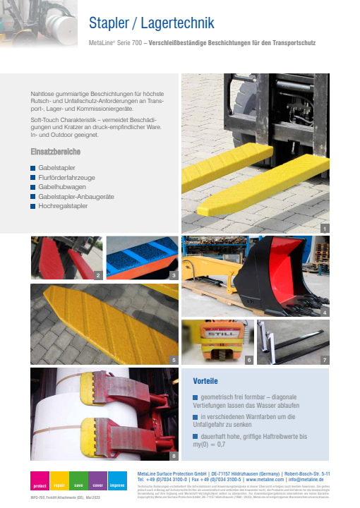 Stapler / Lagertechnik: Verschleißbeständige Beschichtungen für den Transportschutz