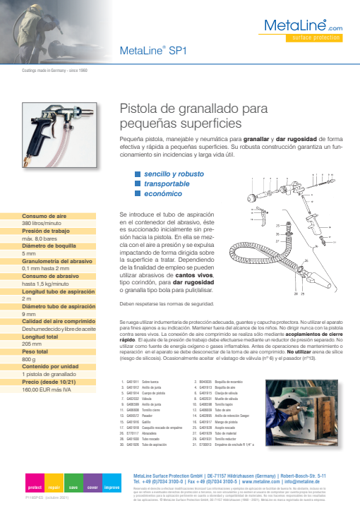 SP1: Pistola de granallado