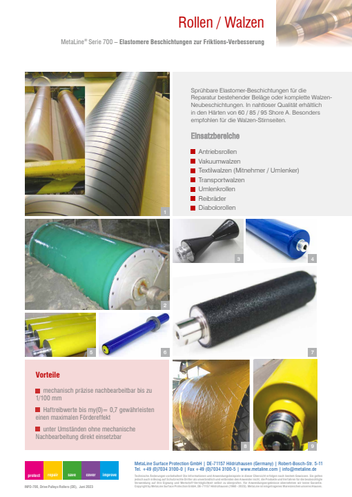 Rollen / Walzen: Elastomere Beschichtungen zur Friktions-Verbesserung