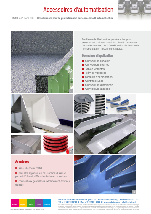 Accessoires d'automatisation: Revêtements pour la protection des surfaces dans ll´automatisation
