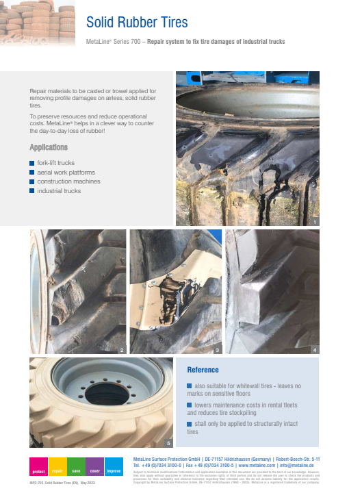 Solid Rubber Tires: Repair system to fix tire damages of industrial trucks