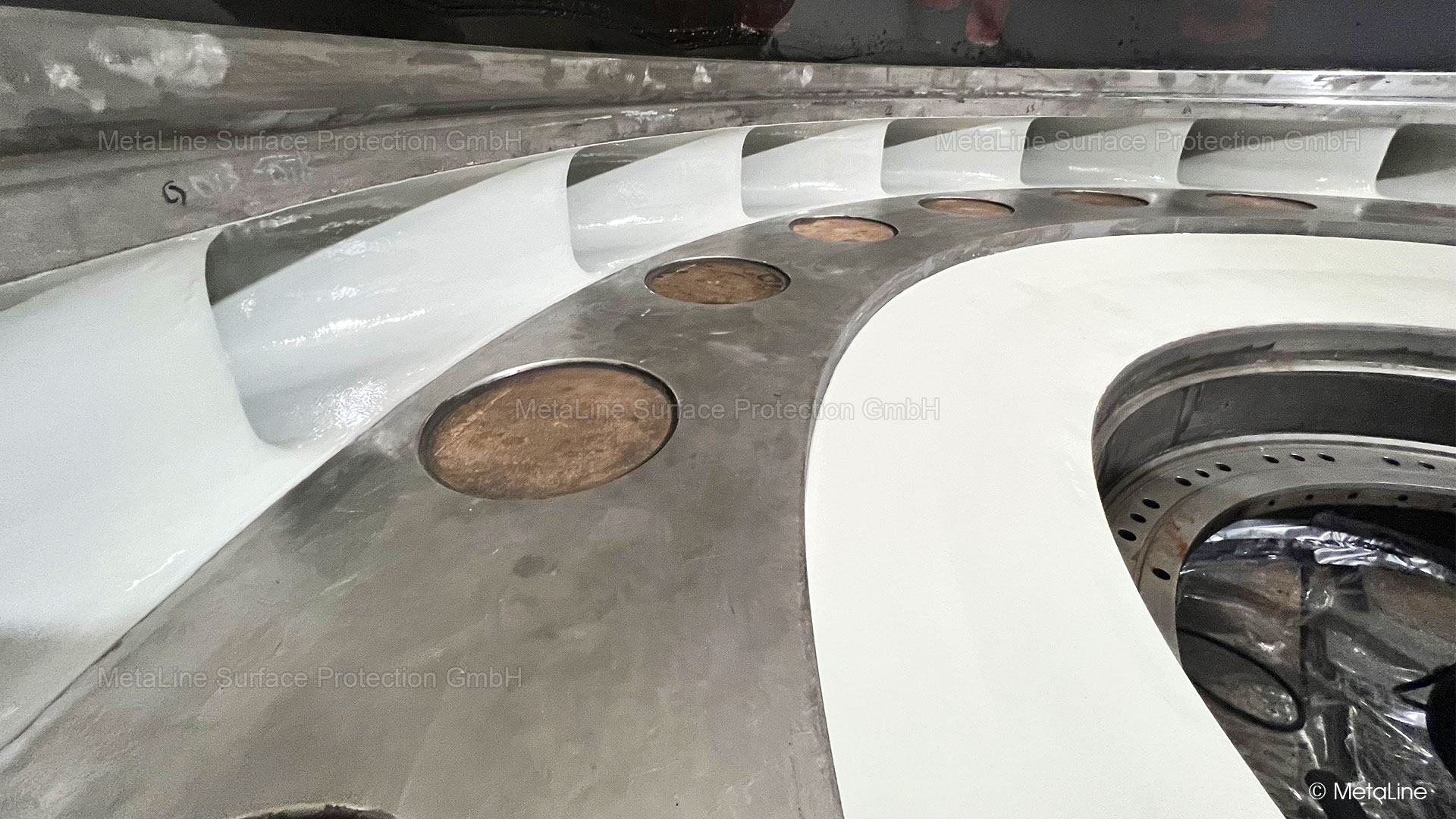 Kavitationsschutz, Wasserabstreifring cavitation protection, turbine coating