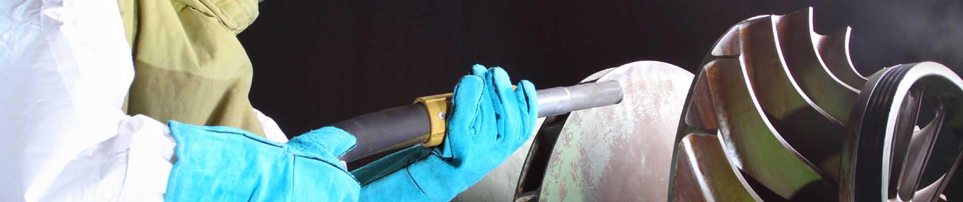Wear resistant coatings for sandblasting equipment